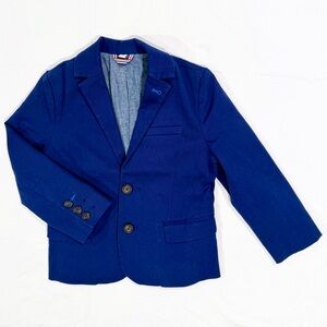 Mini Boden Jersey Blazer Boys 4-5 Y Sport Coat Suit Jacket Stretch Cotton Blue